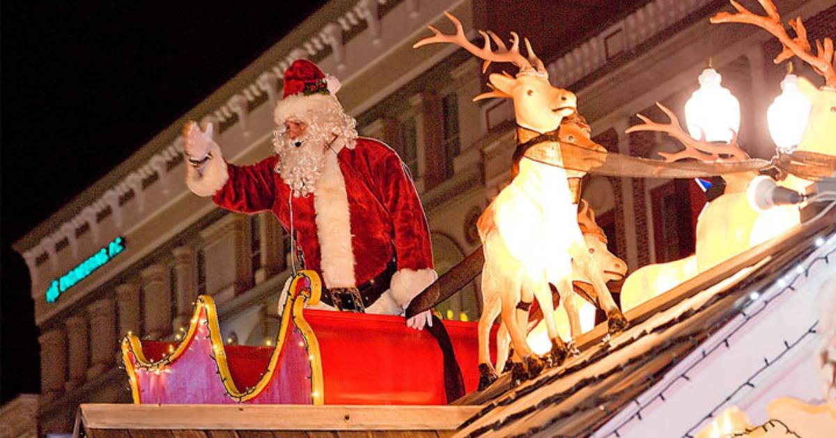 santa on a parade float