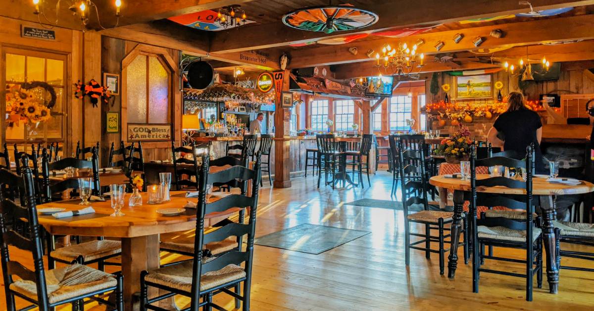 interior of a rustic tavern