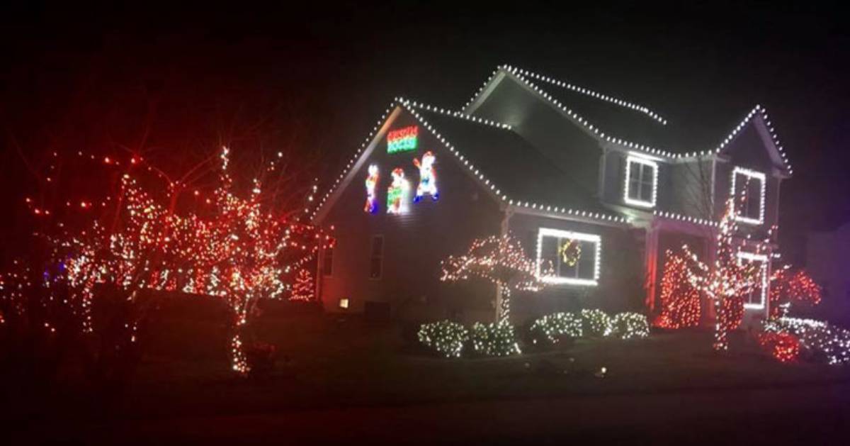 christmas lights in residential area