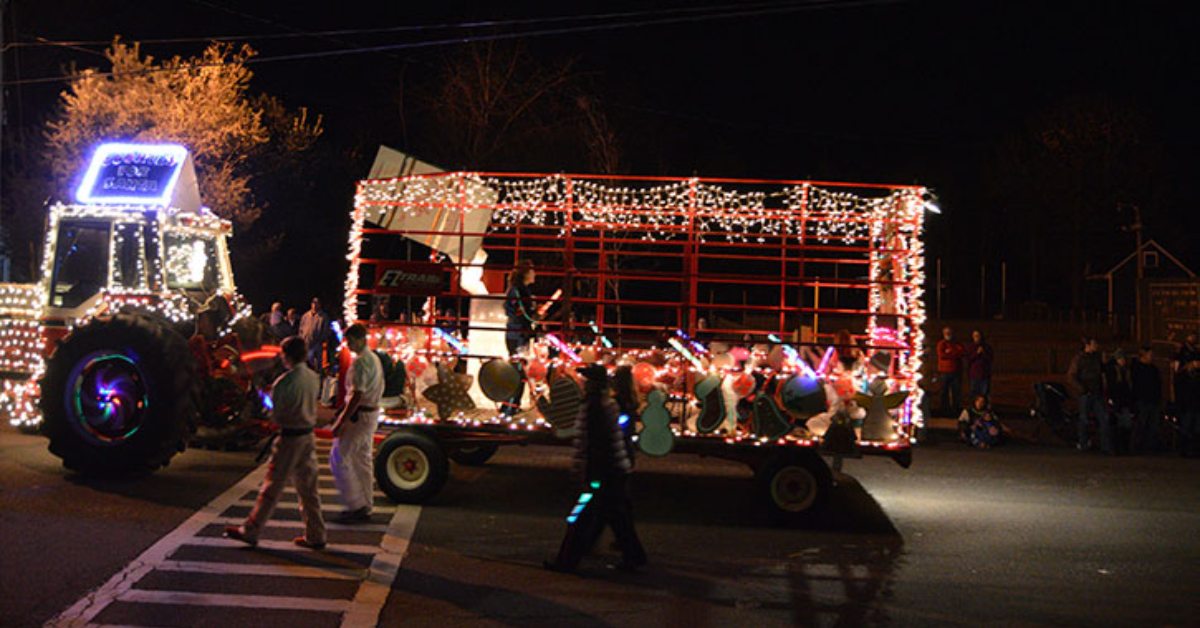 tractor parade and people