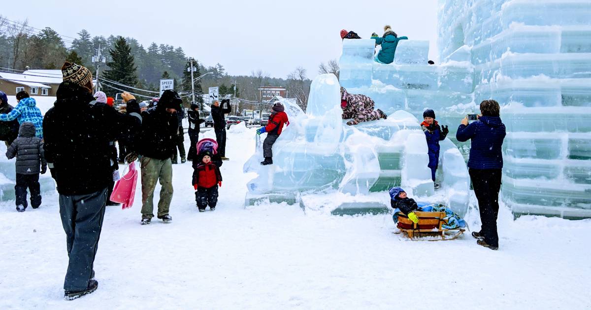 people at the ice palace