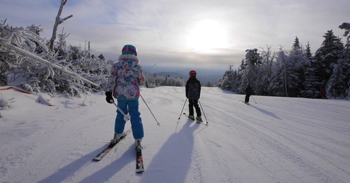 kids on ski slopes