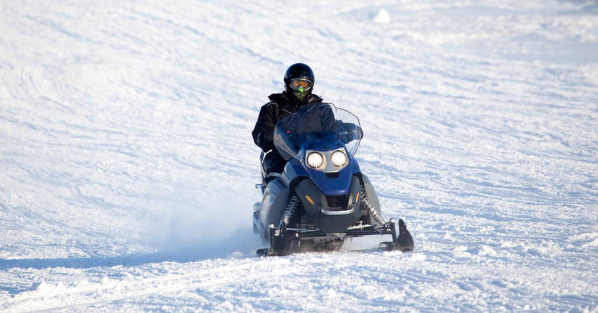 rider on a snowmobile