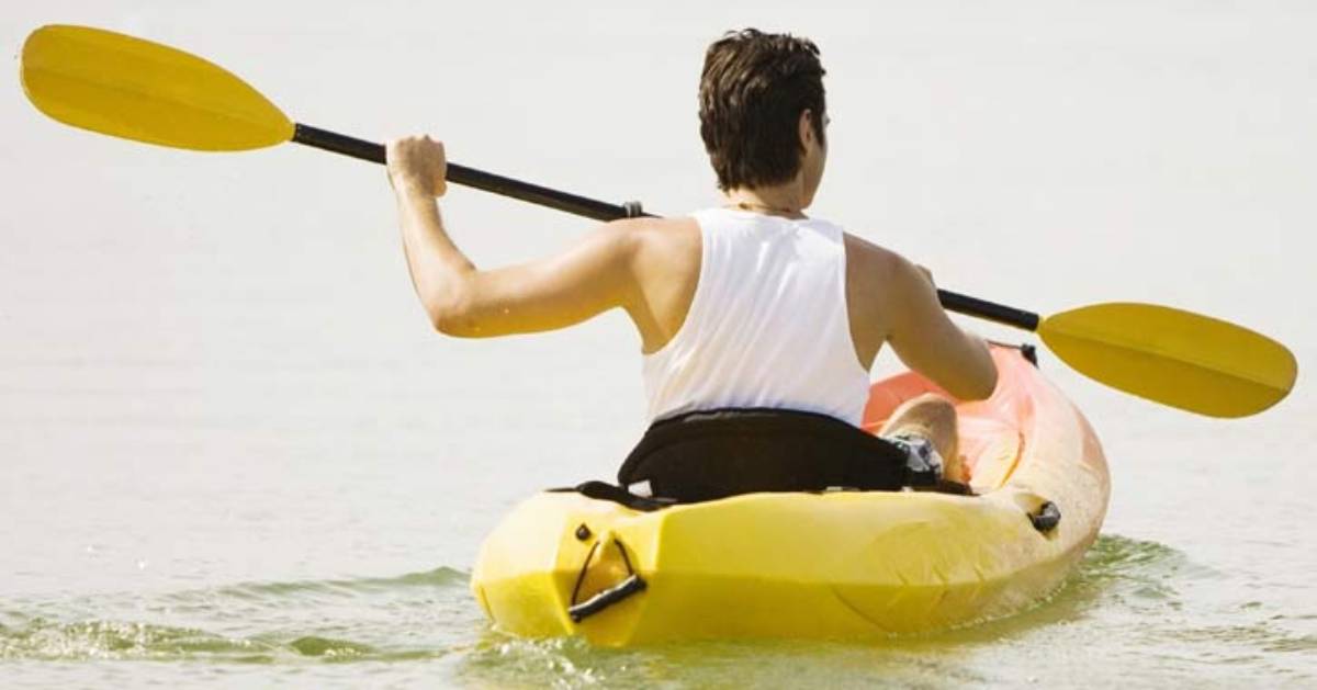 a man from the back kayaking