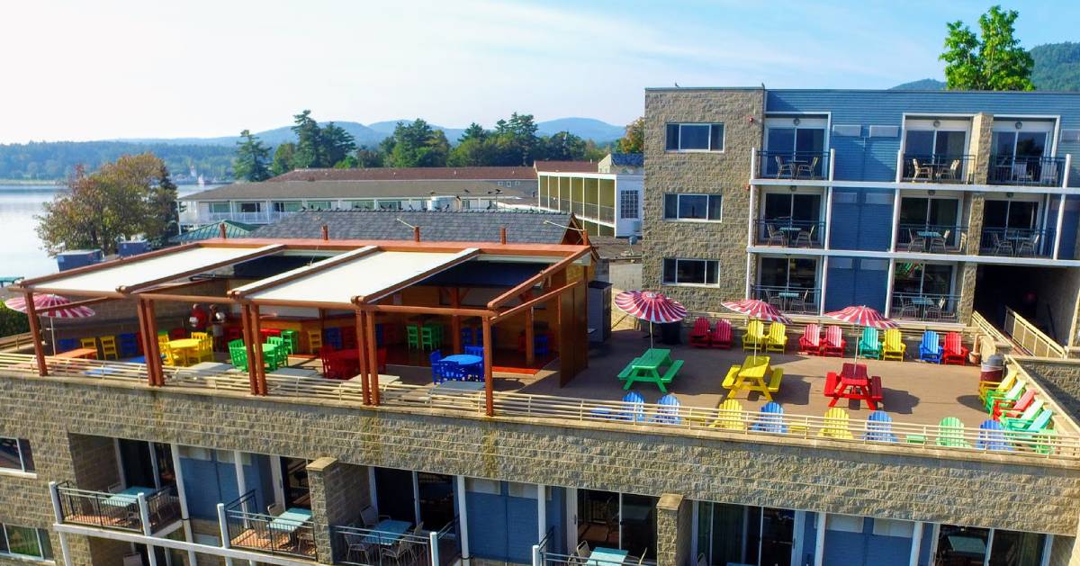 view of rooftop bar