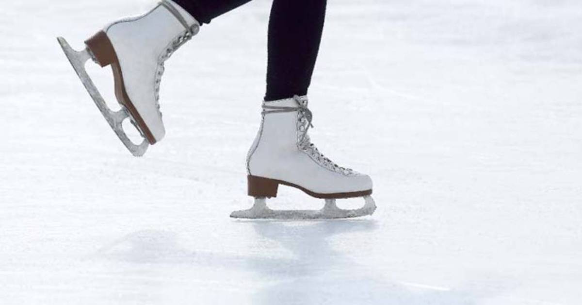 pair of white ice skates