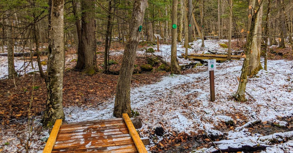 winter hiking path