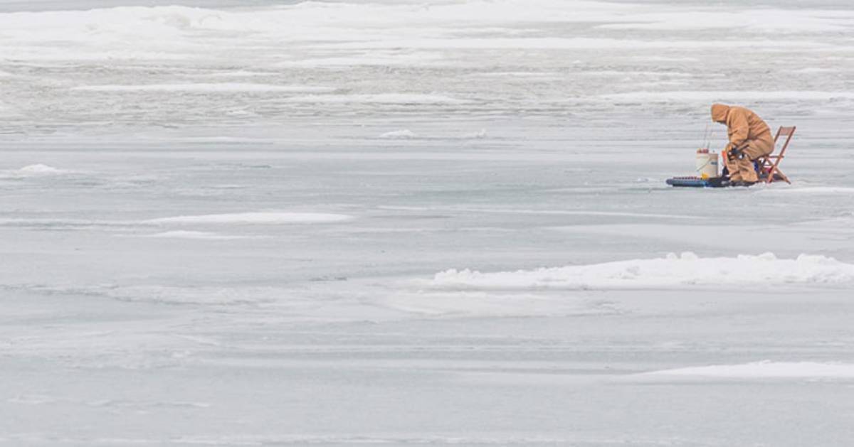 an ice fisherman