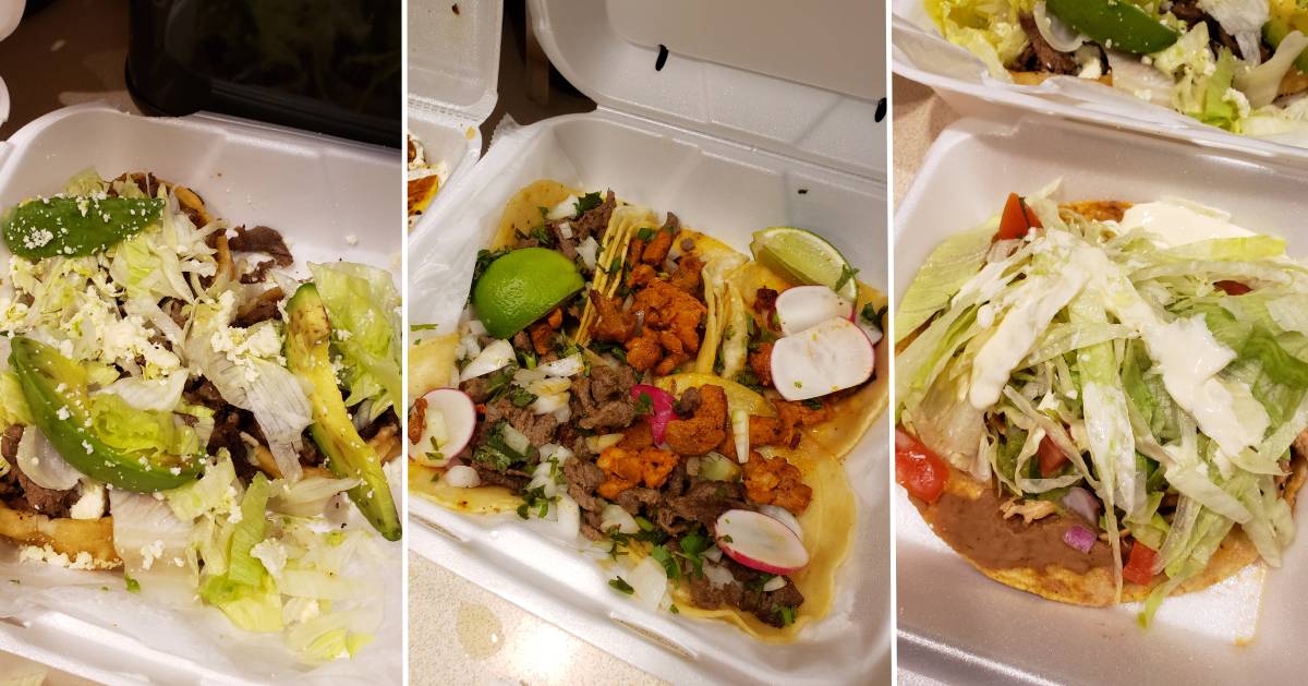 three images side by side of takeout Mexican meals