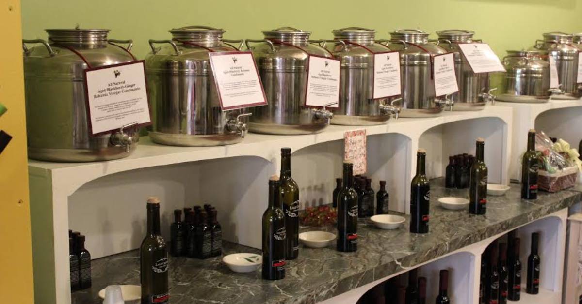 olive oils and sampling bowls