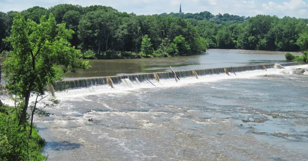 flowing waterway and small falls