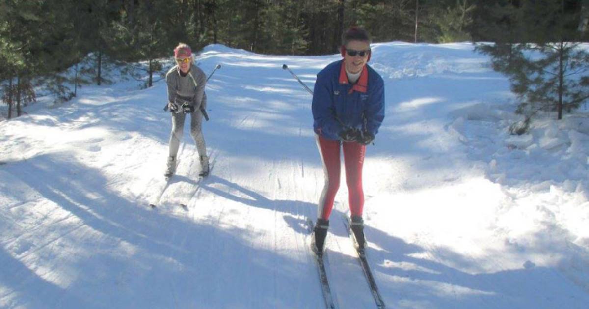 two cross country skiers