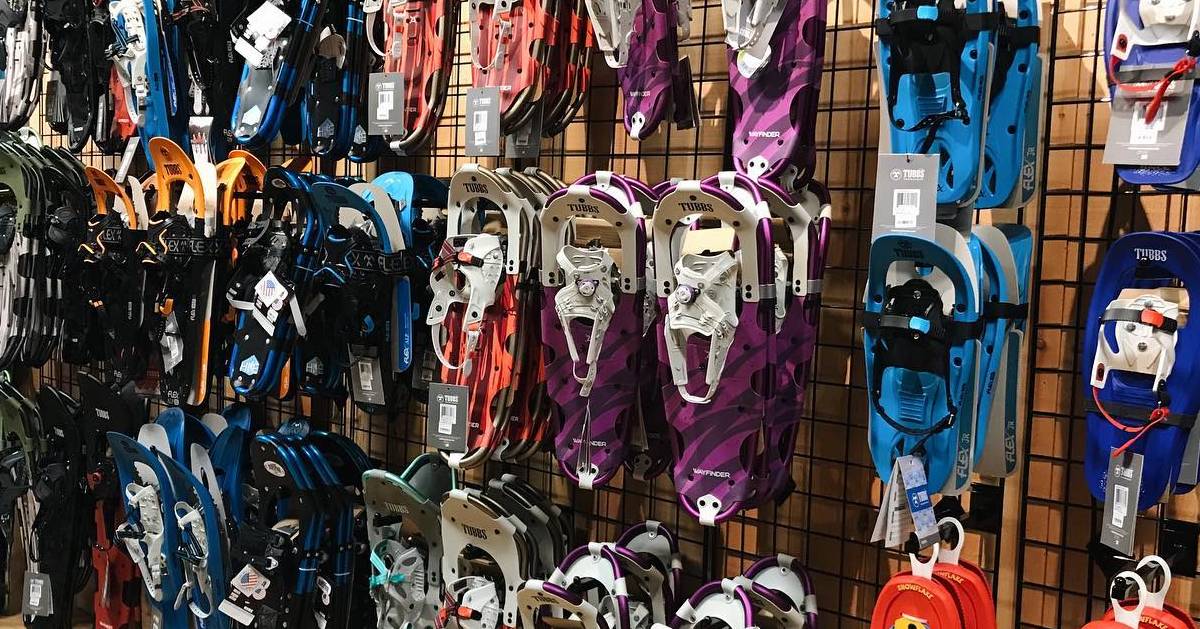 snowshoe display on the wall