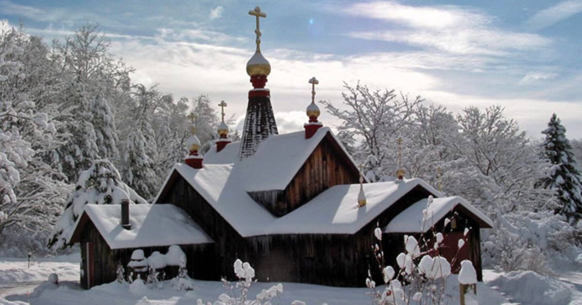monastery in the winter