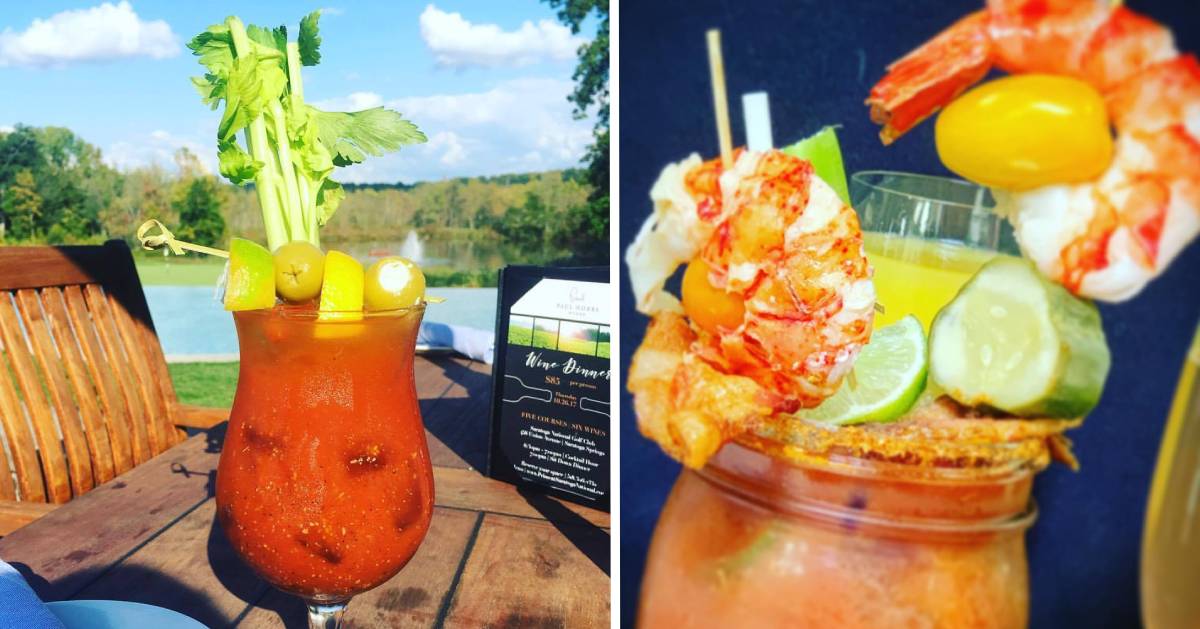 two side by side photos of bloody marys