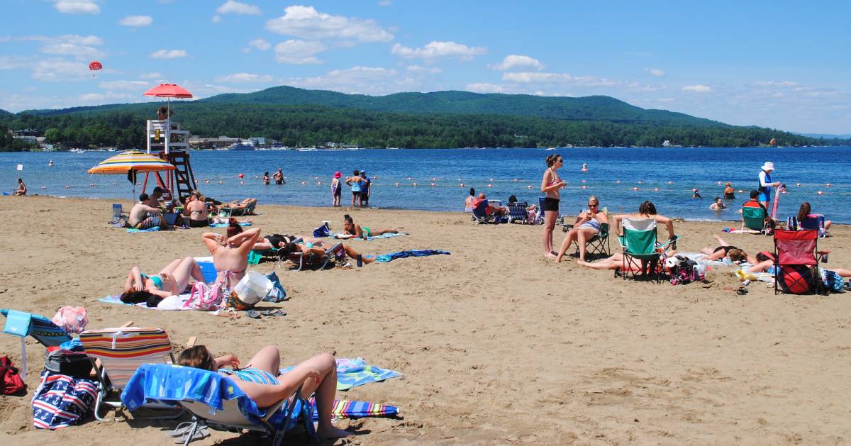 people on a beach