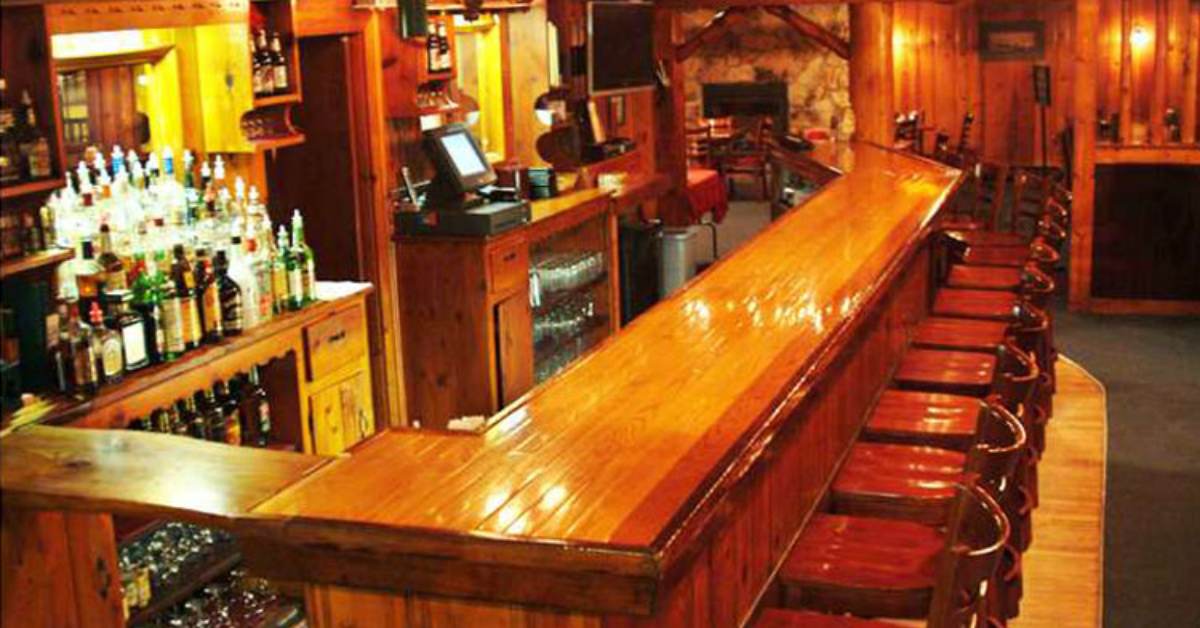 view of a wooden bar area