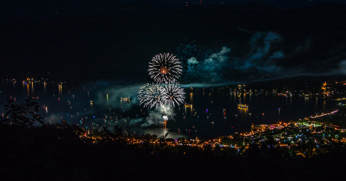 fireworks over the lake