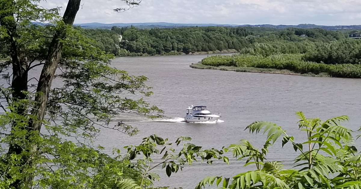 boating on a river