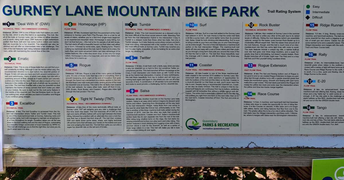 gurney lane mountain bike trails