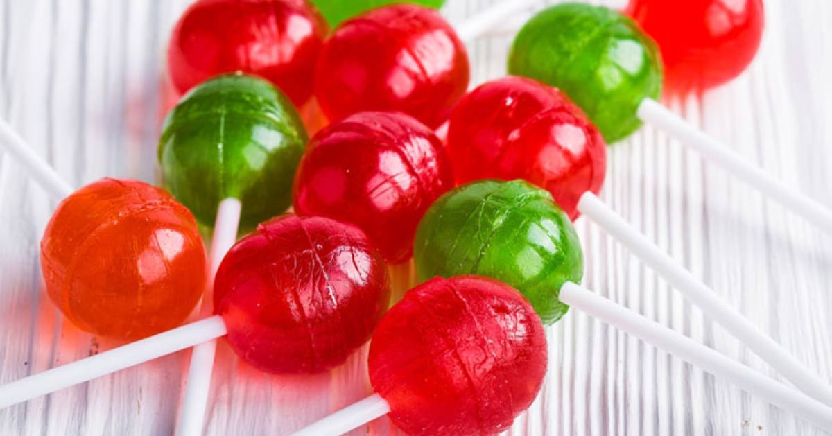 red and green lollipops together on a table