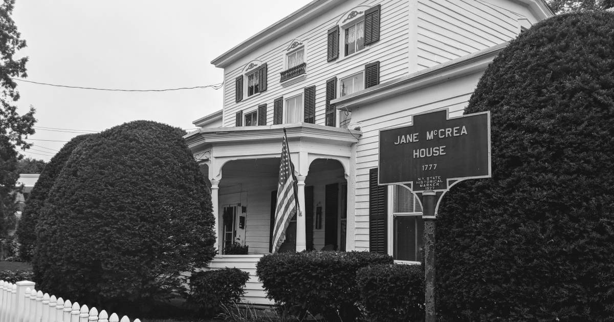 Jane McCrea House, black and white image