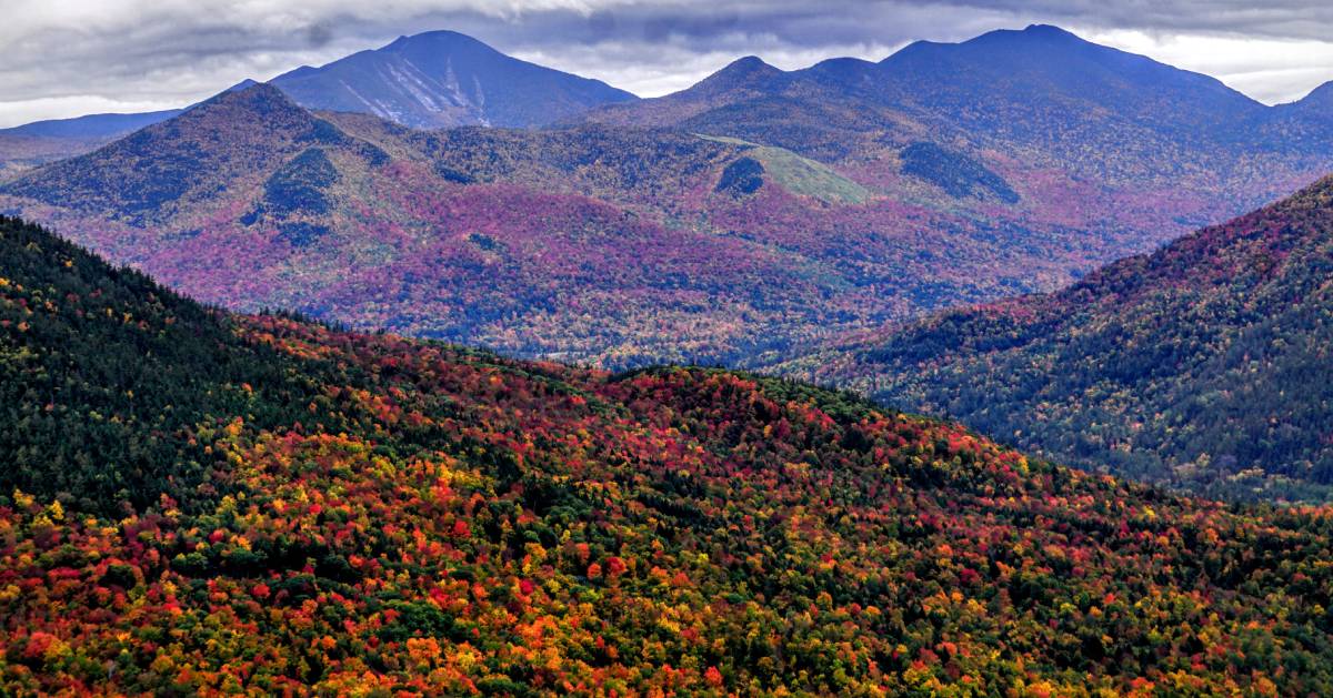 mountain range in the fall