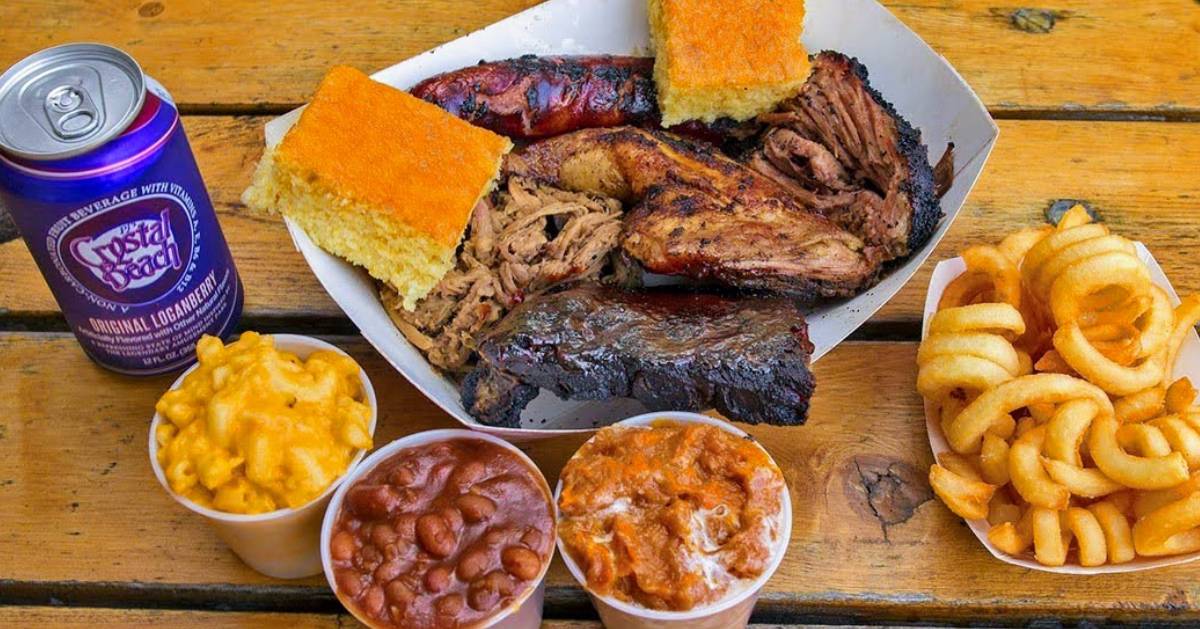 barbecue food on picnic table