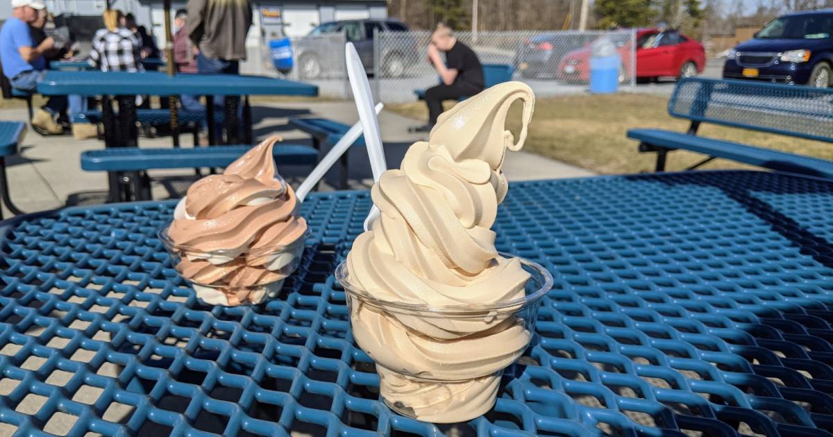 ice cream dishes on table