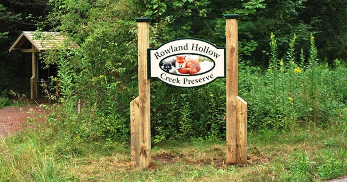 rowland hollow creek preserve sign