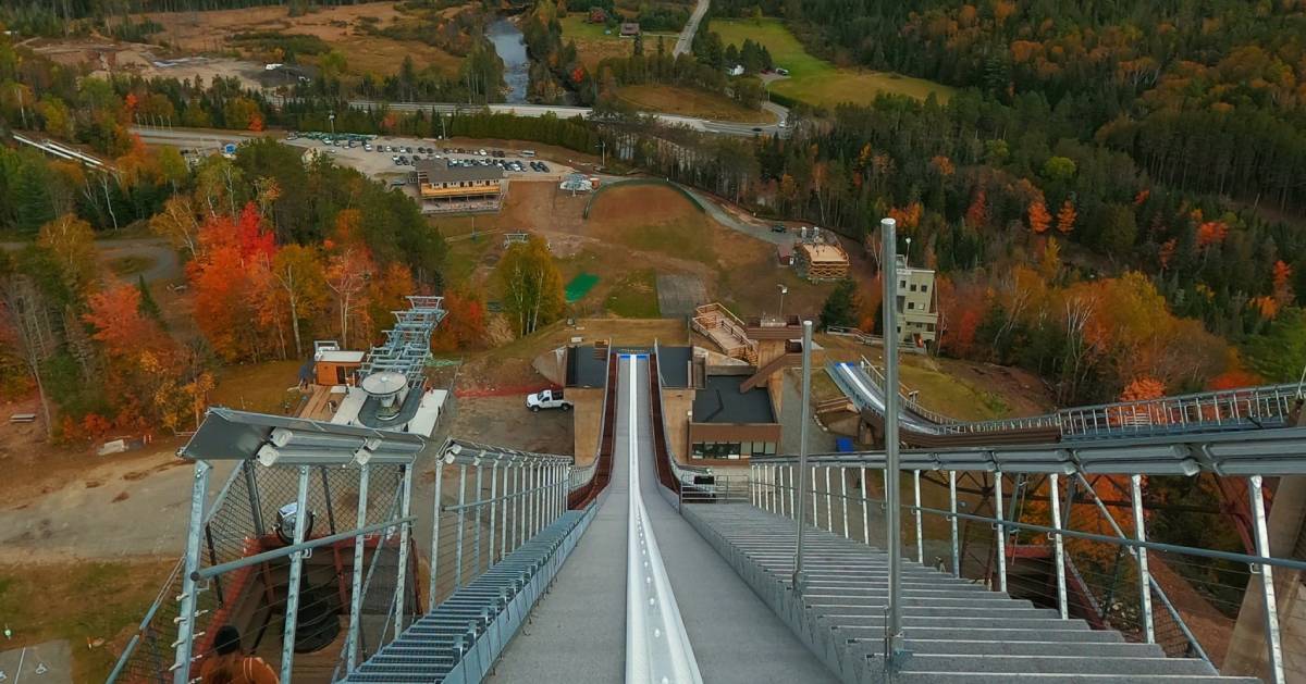 ski jump in the fall