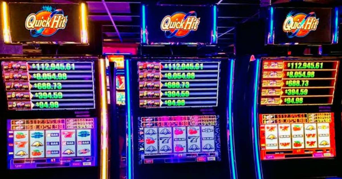 close up of three slot machines