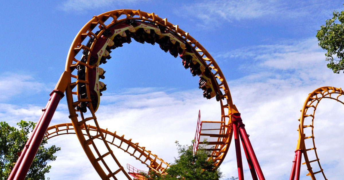 roller coaster near trees