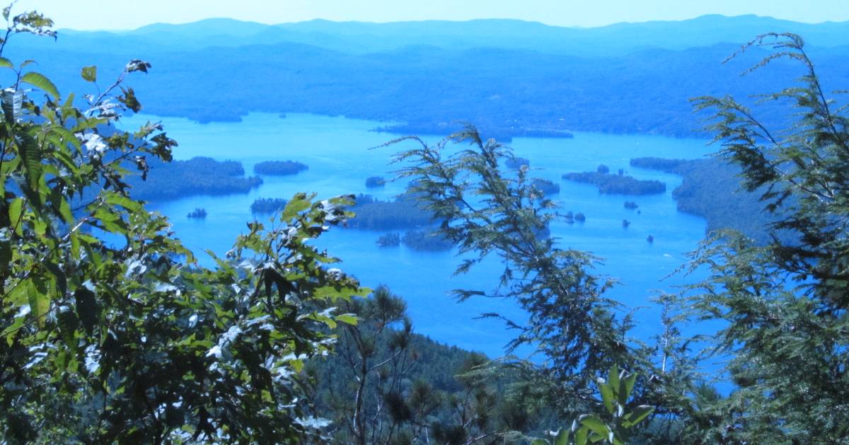 view of lake from summit