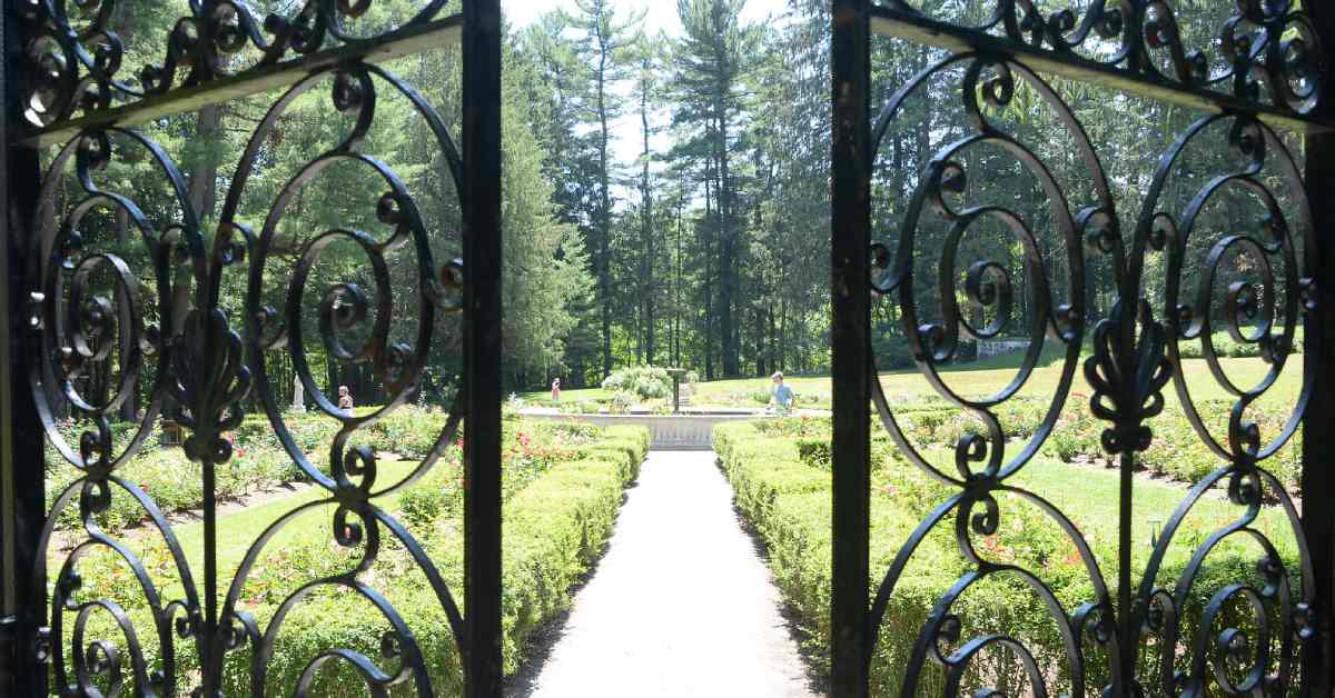 gate leading into vast gardens