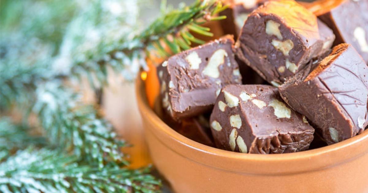 fudge chunks in a bowl