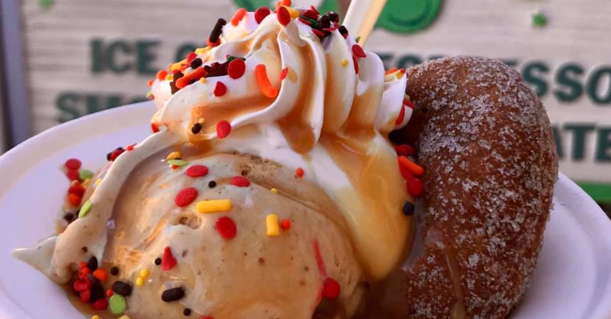 ice cream and a cider donut