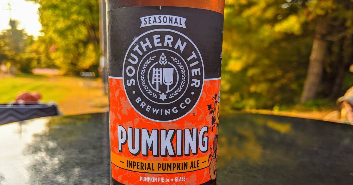 Pumpking beer on a table