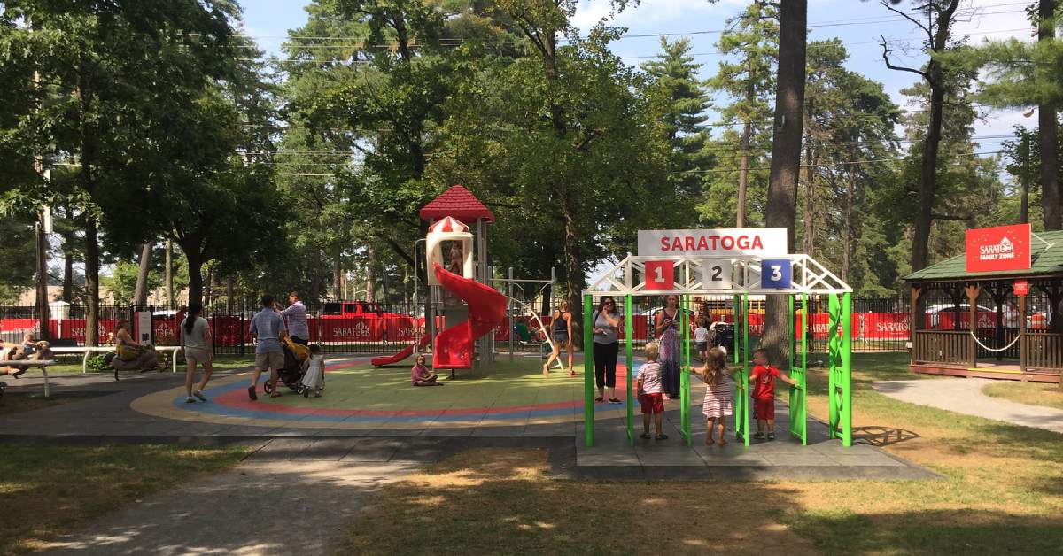 kids playing in the family zone playground