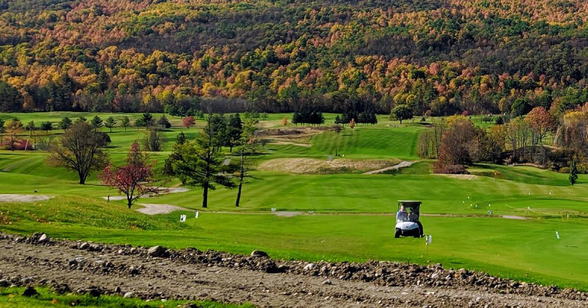 fall foliage on golf course