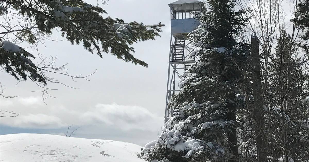 fire tower in the winter