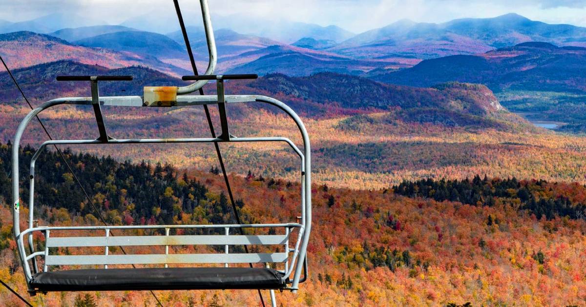 chair lift in the fall