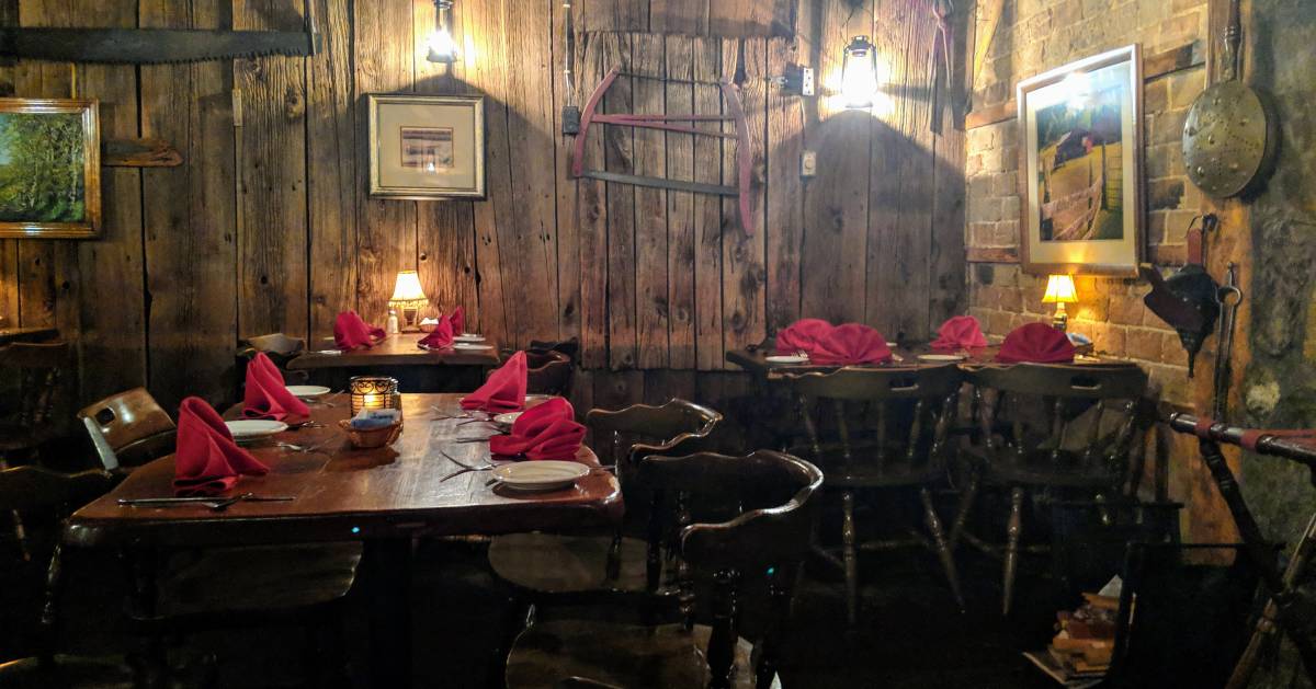 large rustic dining room