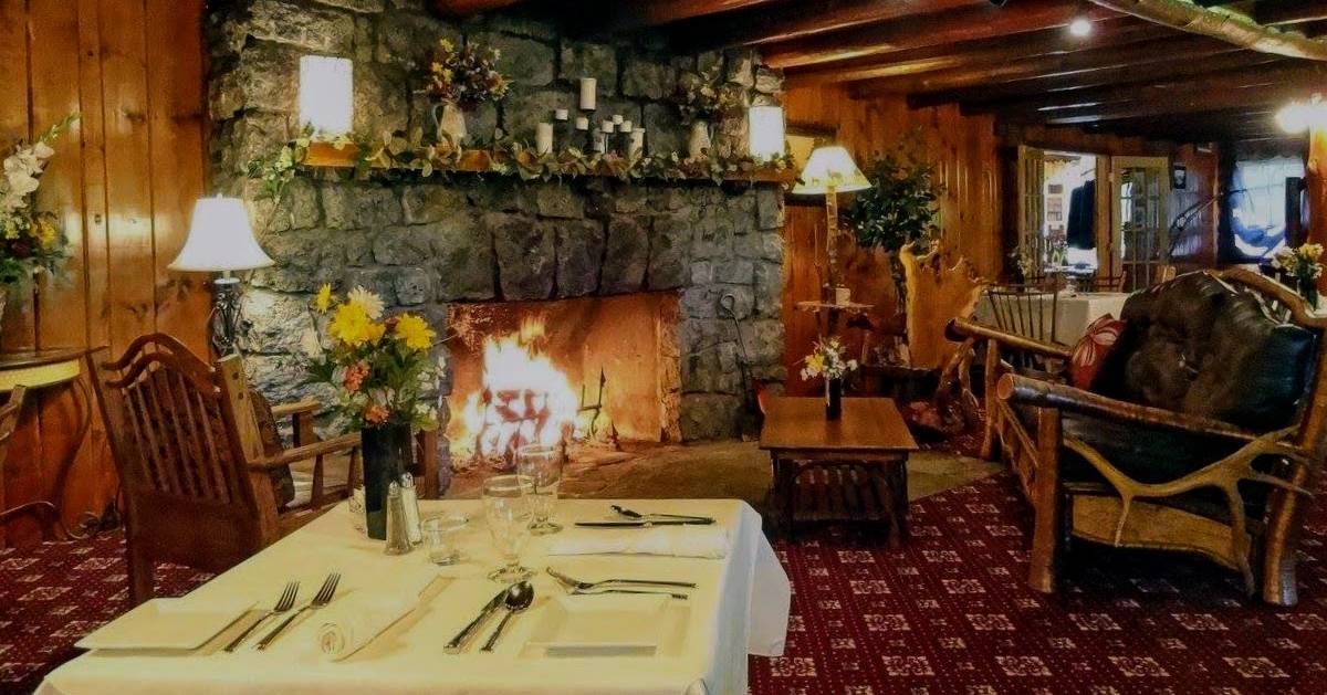 fireplace in restaurant