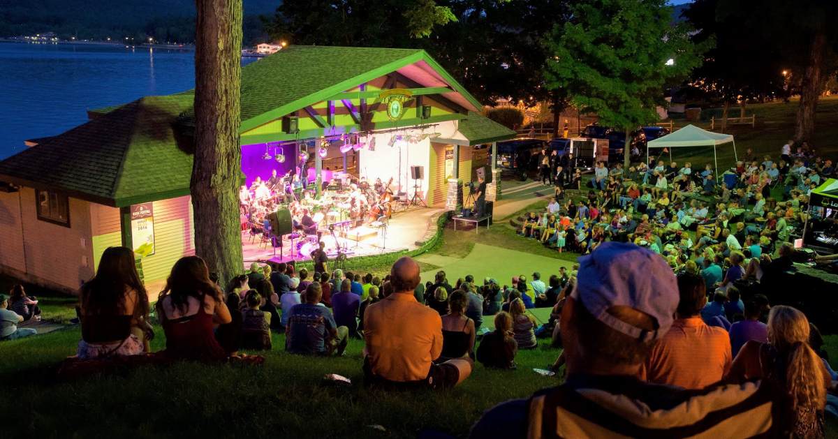 outdoor concert at night