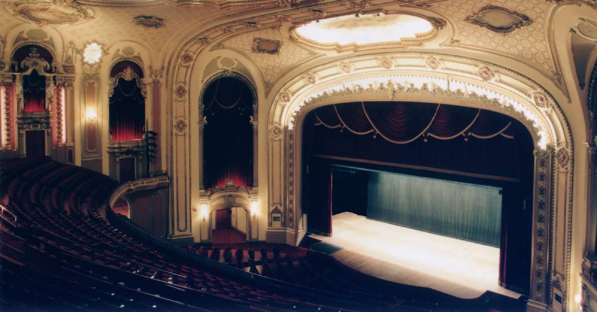 seats and stage inside the palace theater
