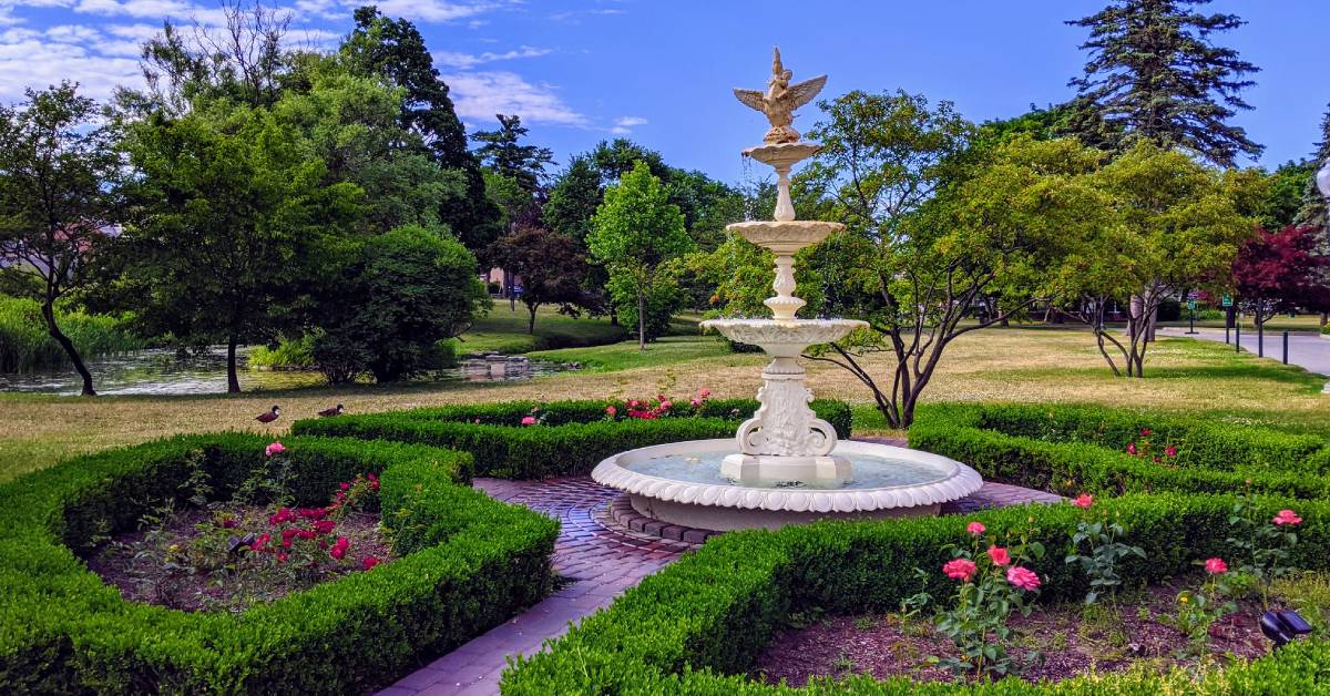 ornate fountain in a park
