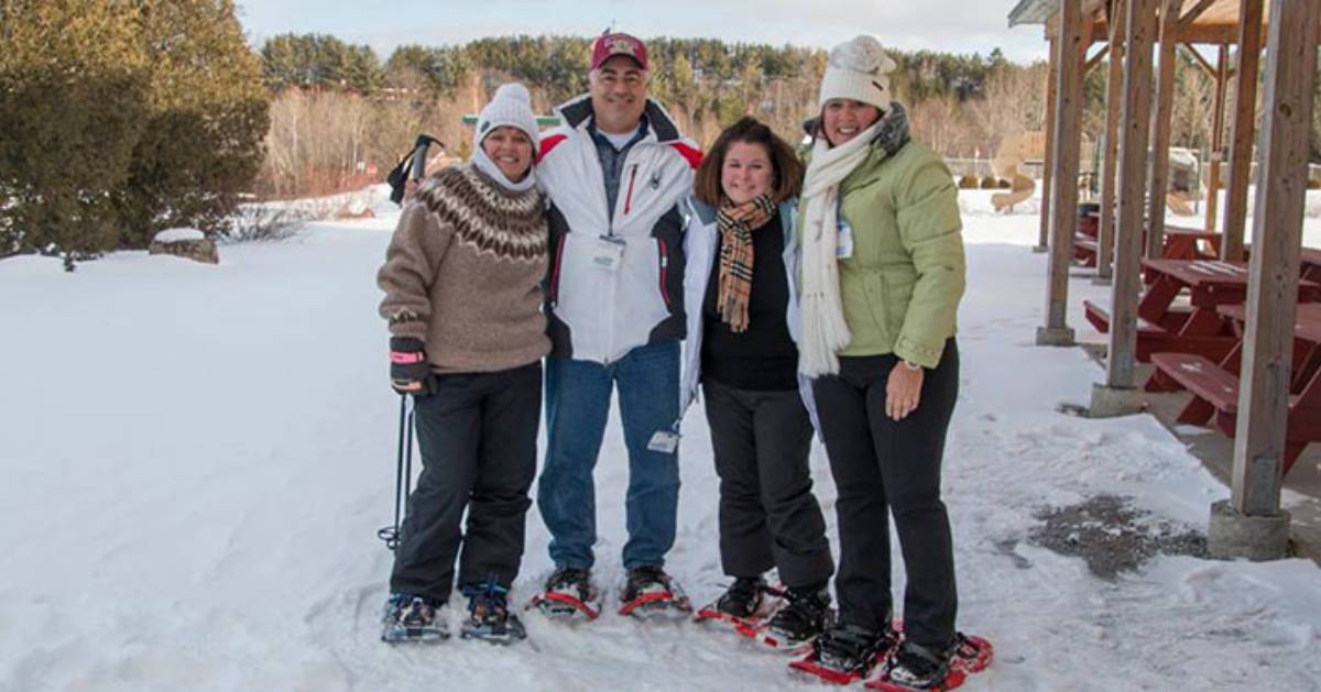 group of snowshoers