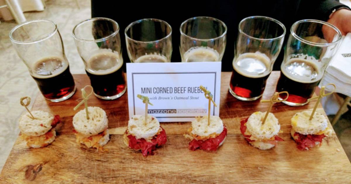 corned beef and beer tasting table