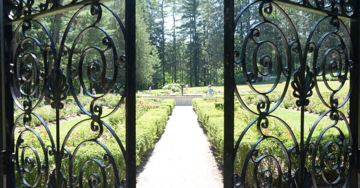entrance gate to beautiful gardens